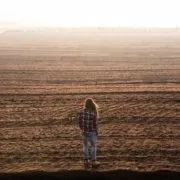 brown dirt with truck tracks